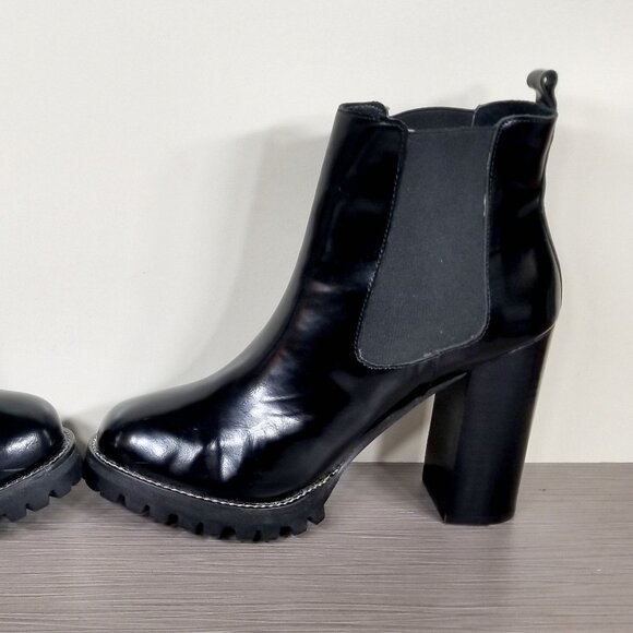 Jeffrey Campbell Cavalry Chelsea Boot, Black Leather, Women’s Size 9.5 M - Picture 8 of 12